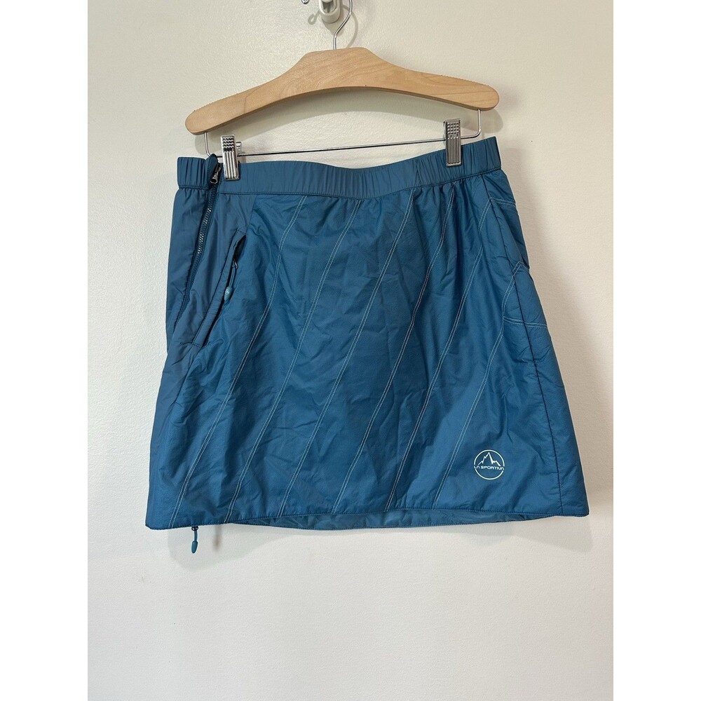 La Sportiva Warm Up Primaloft Skirt, Blue, Women’s Med Zip